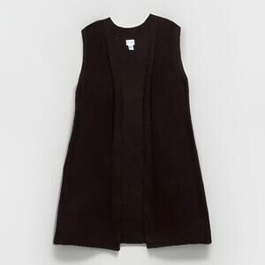 Chico’s Knit Cardigan Vest Layering Duster Sleeveless Open Size 3 XL/XXL Brown